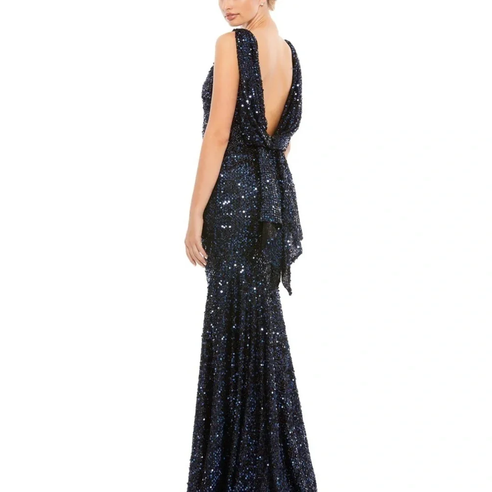 Mac Duggal 26331 NWT COWL BACK BOAT NECK SEQUINED EVENING GOWN - Picture 2 of 13